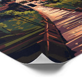 Angkor Wat Cambodia Travel Art Vintage Poster (Hoek)