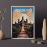 Angkor Wat Cambodia Travel Art Vintage Poster<br><div class="desc">Angkor Wat vectorillustraties. Angkor Wat is een tempelcomplex in Cambodja dat door Guinness World Records wordt beschouwd als 's werelds grootste religieuze structuur. Het ligt in de oude Khmer-hoofdstad Angkor,  in het noorden van Cambodja.</div>