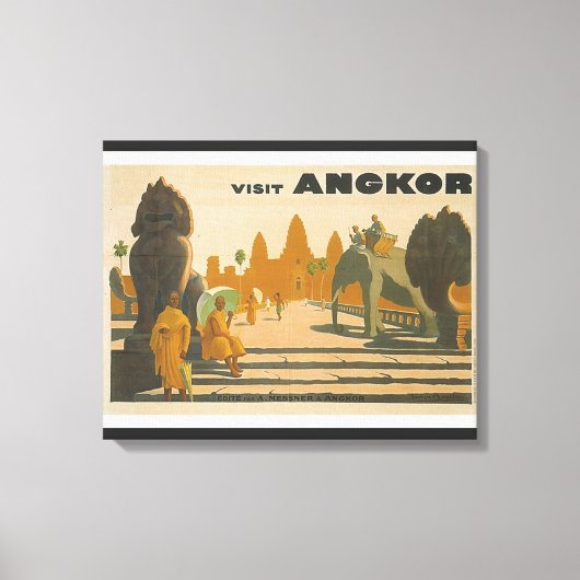 Angkor Wat Cambodia Vintage Travel Print (Voorkant)