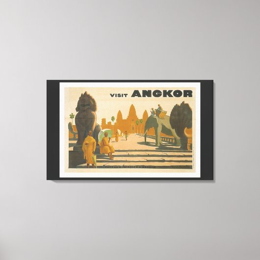 Angkor Wat Cambodia Vintage Travel Print (Voorkant)