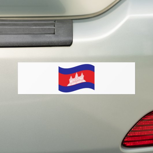 Angkor Wat Cambodian Flag Wave Bumpersticker (Op auto)
