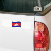 Angkor Wat Cambodian Flag Wave Bumpersticker (Op Truck)