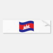 Angkor Wat Cambodian Flag Wave Bumpersticker (Voorkant)