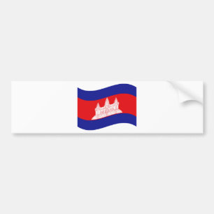Angkor Wat Cambodian Flag Wave Bumpersticker