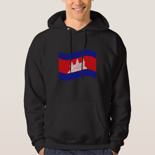 Angkor Wat Cambodian Flag Wave Hoodie (Voorkant)