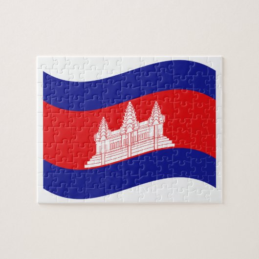 Angkor Wat Cambodian Flag Wave Legpuzzel (Horizontaal)
