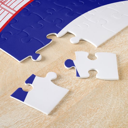 Angkor Wat Cambodian Flag Wave Legpuzzel (Zijkant)