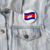 Angkor Wat Cambodian Flag Wave Ronde Button 5,7 Cm (In situ)