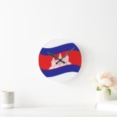 Angkor Wat Cambodian Flag Wave Ronde Klok (Huis)