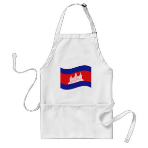 Angkor Wat Cambodian Flag Wave Standaard Schort