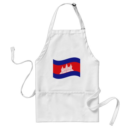 Angkor Wat Cambodian Flag Wave Standaard Schort (Voorkant)