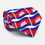Angkor Wat Cambodian Flag Wave Stropdas (Opgerold)