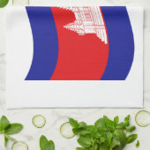 Angkor Wat Cambodian Flag Wave Theedoek (Gevouwen)