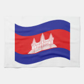 Angkor Wat Cambodian Flag Wave Theedoek (Horizontaal)