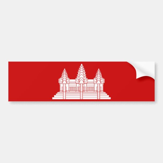 Angkor Wat Cambodian / Khmer Flag Bumpersticker (Voorkant)