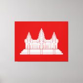 Angkor Wat Cambodian / Khmer Flag Canvas Afdruk (Voorkant)