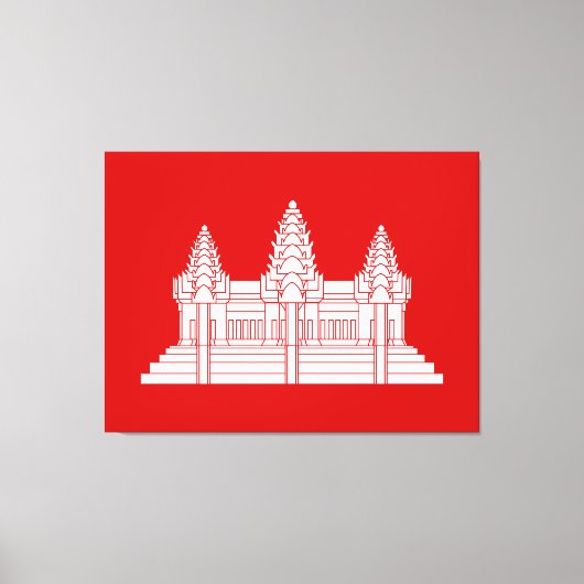 Angkor Wat Cambodian / Khmer Flag Canvas Afdruk (Voorkant)