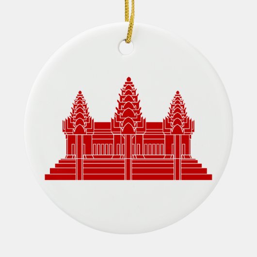 Angkor Wat Cambodian / Khmer Flag Keramisch Ornament (Voorkant)