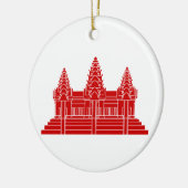 Angkor Wat Cambodian / Khmer Flag Keramisch Ornament (Links)