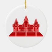 Angkor Wat Cambodian / Khmer Flag Keramisch Ornament (Achterkant)