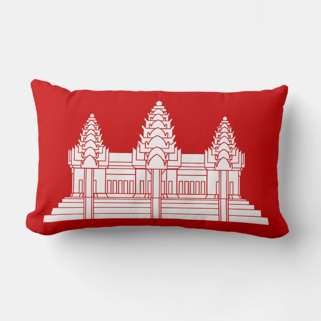 Angkor Wat Cambodian / Khmer Flag Kussen (Voorkant)