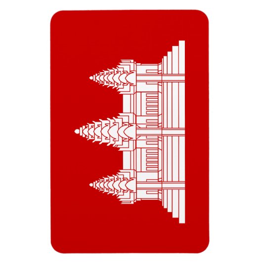 Angkor Wat Cambodian / Khmer Flag Magneet (Verticaal)