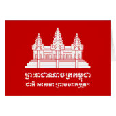 Angkor Wat Cambodian / Khmer Flag met Motto (Voorkant Horizontaal)