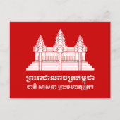 Angkor Wat Cambodian / Khmer Flag met Motto Briefkaart (Voorkant)