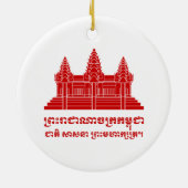 Angkor Wat Cambodian / Khmer Flag met Motto Keramisch Ornament (Achterkant)