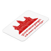 Angkor Wat Cambodian / Khmer Flag met Motto Magneet (Linkerzijde)