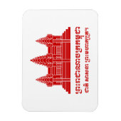 Angkor Wat Cambodian / Khmer Flag met Motto Magneet (Verticaal)