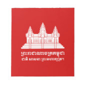 Angkor Wat Cambodian / Khmer Flag met Motto Notitieblok (Voorkant)