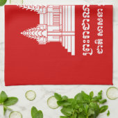 Angkor Wat Cambodian / Khmer Flag met Motto Theedoek (Gevouwen)