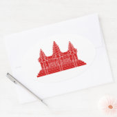 Angkor Wat Cambodian / Khmer Flag Ovale Sticker (Envelop)
