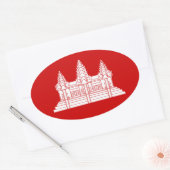 Angkor Wat Cambodian / Khmer Flag Ovale Sticker (Envelop)