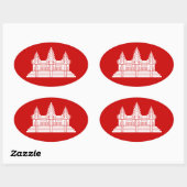 Angkor Wat Cambodian / Khmer Flag Ovale Sticker (Vel)