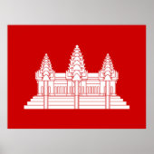 Angkor Wat Cambodian / Khmer Flag Poster (Voorkant)
