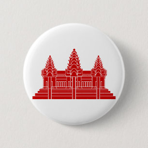 Angkor Wat Cambodian / Khmer Flag Ronde Button 5,7 Cm