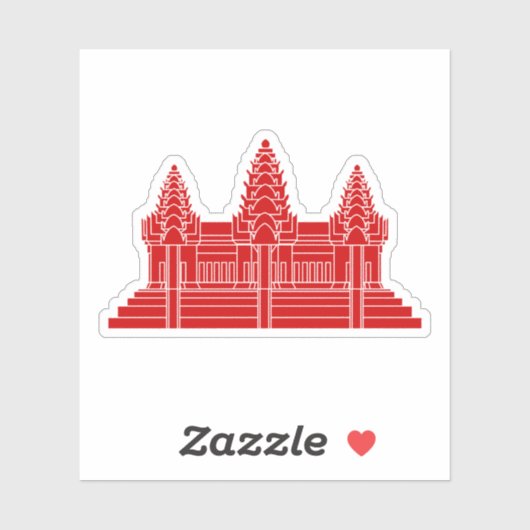 Angkor Wat Cambodian / Khmer Flag Sticker (Vel)