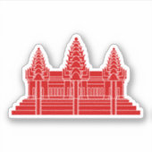 Angkor Wat Cambodian / Khmer Flag Sticker (Voorkant)