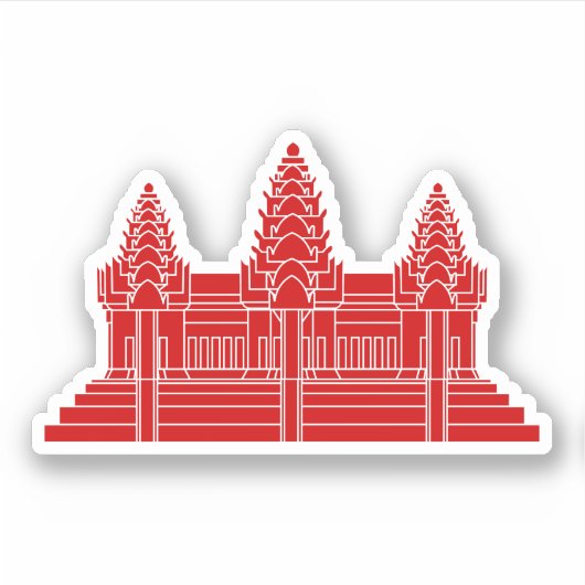 Angkor Wat Cambodian / Khmer Flag Sticker (Voorkant)