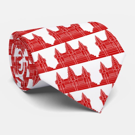 Angkor Wat Cambodian / Khmer Flag Stropdas (Opgerold)