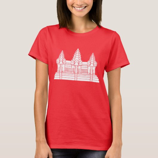 Angkor Wat Cambodian / Khmer Flag T-shirt (Voorkant)
