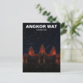 Angkor Wat Cambodja bij nacht Briefkaart (Staand voorkant)