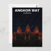 Angkor Wat Cambodja bij nacht Briefkaart (Voorkant / Achterkant)