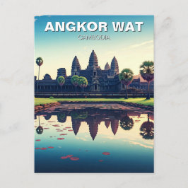Angkor Wat Cambodja bij zonsopgang Briefkaart
