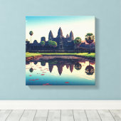 Angkor Wat Cambodja bij zonsopgang Canvas Afdruk (Insitu (Houten vloer))