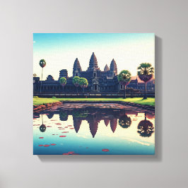 Angkor Wat Cambodja bij zonsopgang Canvas Afdruk