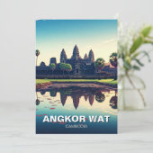 Angkor Wat Cambodja bij zonsopgang Feestdagenkaart (Staand voorkant)