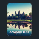 Angkor Wat Cambodja bij zonsopgang Magneet<br><div class="desc">Angkor Wat is een tempelcomplex in Cambodja en het grootste religieuze monument ter wereld, vergelijkbaar met de Grote Piramide van Gizeh. Het werd oorspronkelijk gebouwd als een hindoetempel gewijd aan de god Vishnu, maar het werd in de late 12e eeuw omgevormd tot een boeddhistische tempel. Angkor Wat is een meesterwerk...</div>